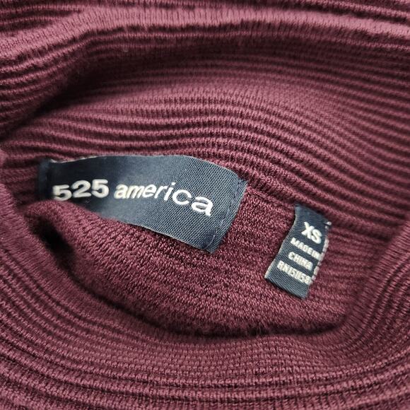 SALE 525 America Mock Neck Cold Shoulder Sweater Womens Over Size XS - Picture 5 of 9